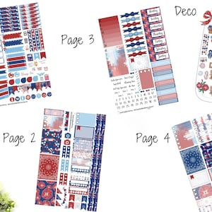 Stars and Stripes Weekly Sticker Kit A La Carte Mini Kit Planner Stickers Scrapbook Stickers Fourth of July Summer Patriotic Bandana