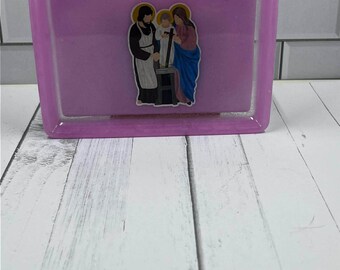 Holy Family Keepsake Tray | Catholic Resin Trinket Dish | Christian Gift