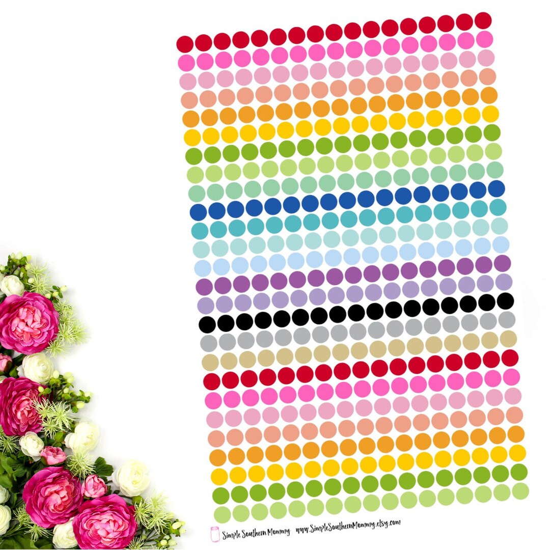 Color Coding Dot Stickers Color Coding Stickers Functional Stickers ...