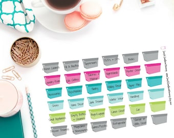 30 Day Home Organizing Stickers | Declutter Stickers | Cleaning Planner Stickers | Chore Stickers