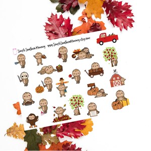 Mason Jar the Sloth&#39;s Fall Fun Stickers Seasonal Stickers Mascot Stickers Character Stickers  Sloth Stickers Adulting Stickers