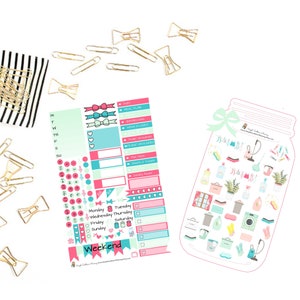 Zestaw naklejek Spring Clean Simple Weekly Naklejki A La Carte Zestaw naklejek Mini Naklejki do albumu
