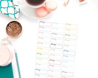 Stitched Pray Box Stickers Color Coding Stickers Functional Stickers Adulting Stickers Home Management Stickers Rainbow Stickers