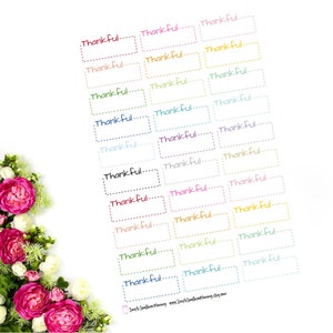 Thankful Stickers  Color Coding Stickers Functional Stickers Adulting Stickers Home Management Stickers Rainbow Stickers Scrapbook Stickers