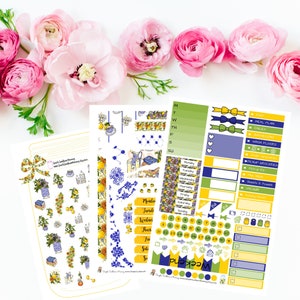 Limoncello Simple Weekly Sticker Kit Planner Basics Journaling Kit Torn Paper Stickers Summer Stickers A La Carte Mini Sticker Kit