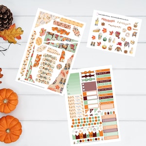 Pumpkin Spice Prosty cotygodniowy zestaw naklejek Naklejki A La Carte Mini zestaw naklejek Naklejki do albumów