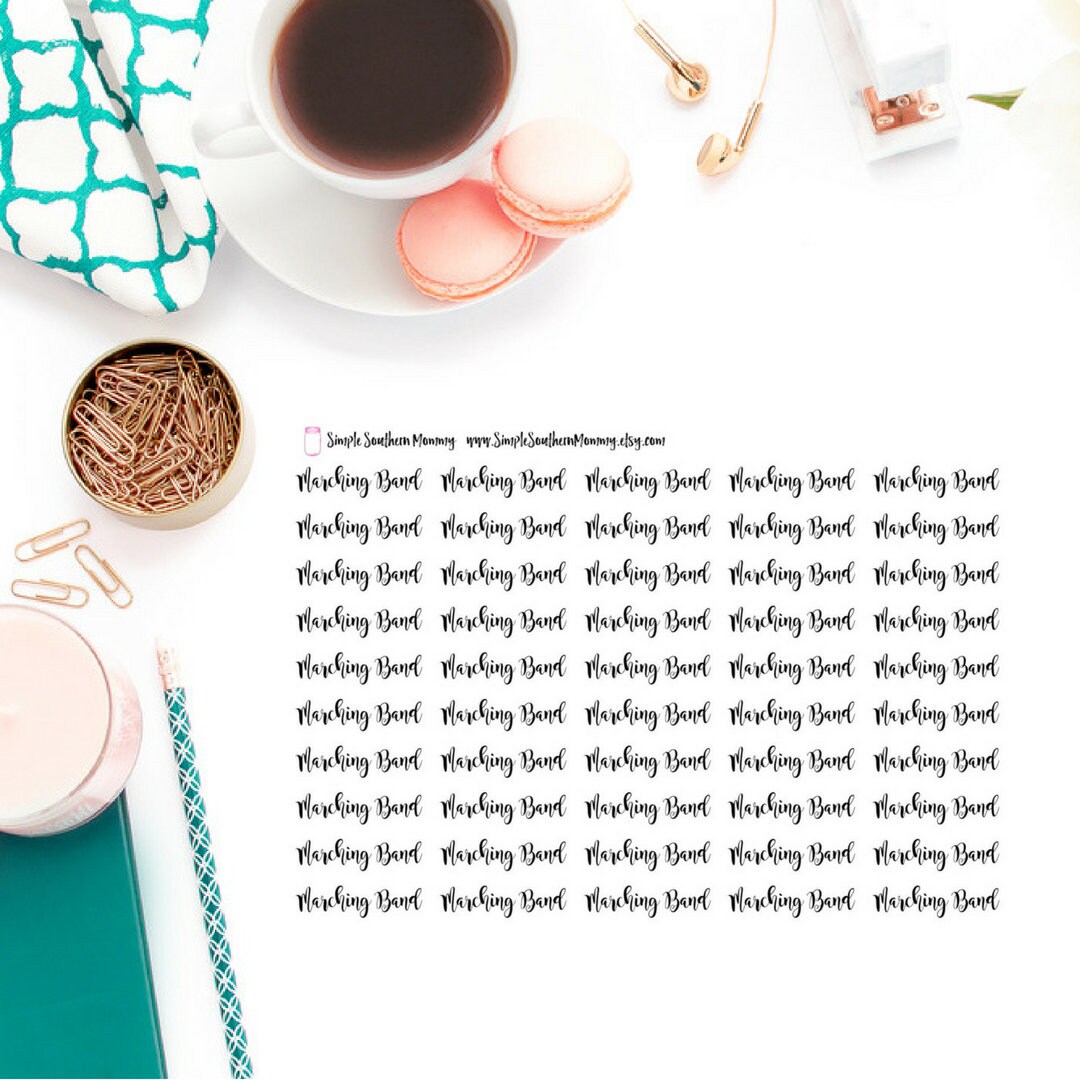 Marching Band School Stickers Text Stickers Script Stickers Neutral