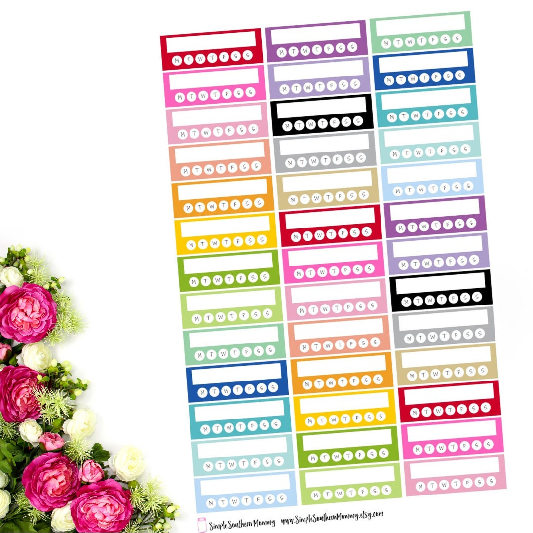 Habit Tracker Stickers | Rainbow Functional Planner Stickers | Color ...