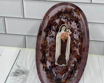 Saint Thérèse Resin Tray | Little Flower Catholic Keepsake Dish