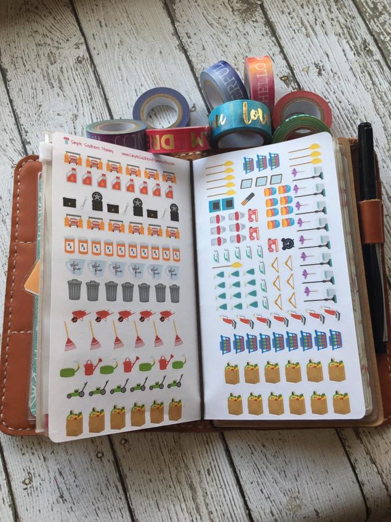 Household Travelers Notebook Sticker Insert Etsy