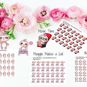 Maggie May le paresseux Stickers d'activité fonctionnels Stickers saisonniers Stickers mascotte Stickers personnages Stickers paresseux
