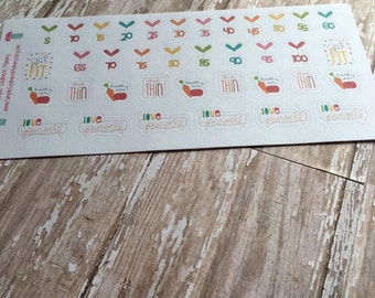 Mini Weight Loss Milestones Health Stickers Self Care Stickers Adulting Stickers Weight Loss Stickers Diet Stickers Fitness Stickers
