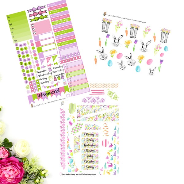 Easter Blooms Simple Weekly Sticker Kit A La Carte Stickers Mini Sticker Kit Scrapbook Stickers