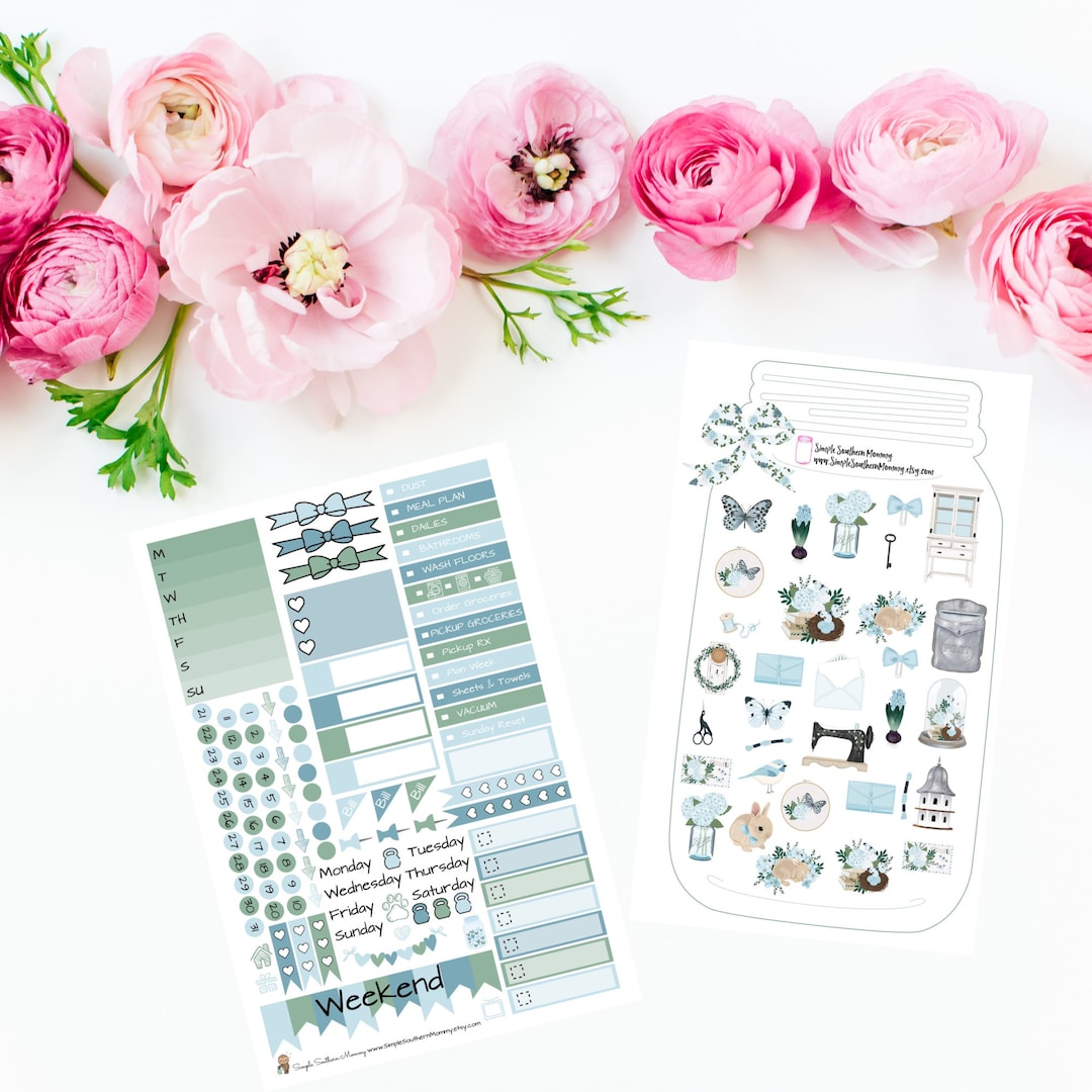 Vintage Spring Simple Weekly Sticker Kit A La Carte Stickers Mini ...