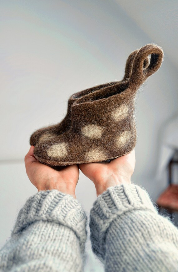 kids boiled wool slippers