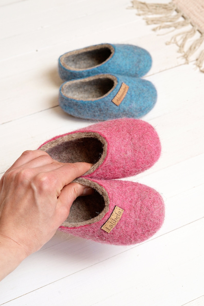 Personal felt baby slippers felted kids slippers wool baby clogs kids felt shoes wool slippers for children toddler slippers image 4