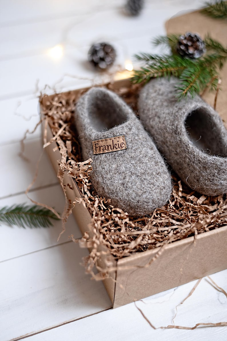 Felt kids slippers felted baby slippers wool baby clogs kids felt shoes wool slippers for children natural wool slippers image 9