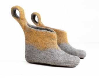 Ankle wool boots- felted boots- organic wool boots- indoor boots- warm high boots- wool boots- felted slippers- warmest feet slippers
