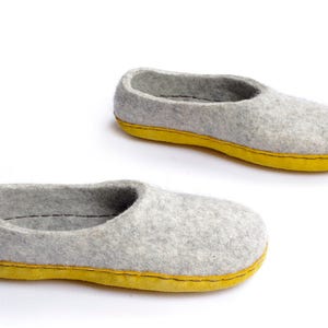 Felted slippers-winter slippers felt clogs boiled wool slippers gray wool slippers gift for her indoor shoes shoes image 2