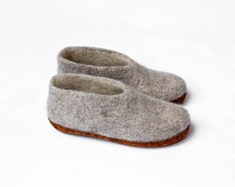 Zapatillas de lana hervida: Zuecos de fieltro de lana de oveja natural