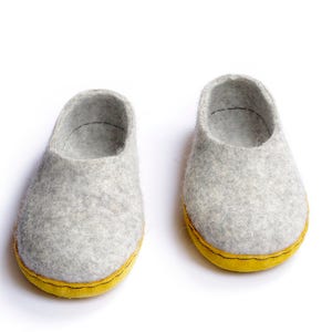 Felted slippers-winter slippers felt clogs boiled wool slippers gray wool slippers gift for her indoor shoes shoes image 4