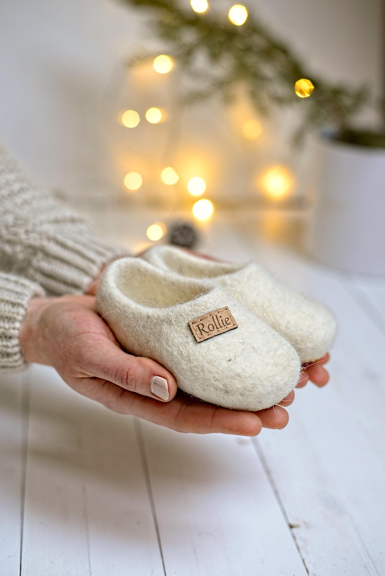 Felt kids slippers felted baby slippers wool baby clogs kids felt shoes wool slippers for children natural wool slippers image 8