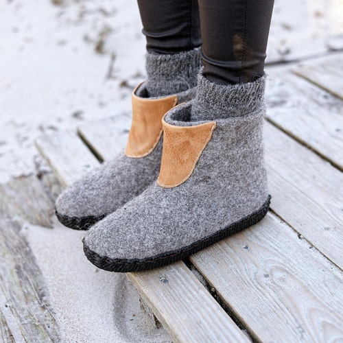 Felted Warm Boiled Wool Ankle Boots for 