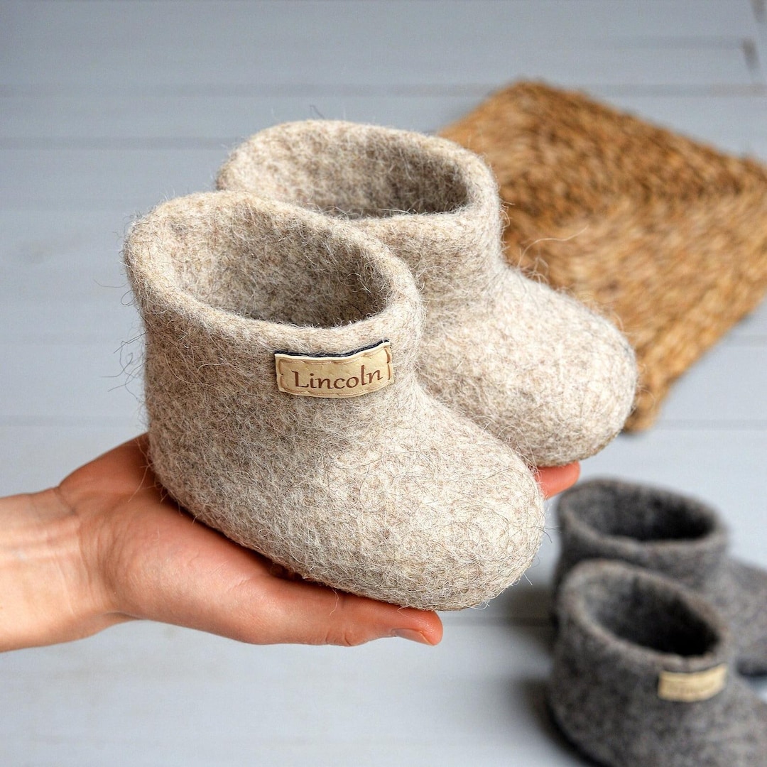 Buy Personalized Wool Toddler Slippers: Montessori Ankle Boots Online in  India