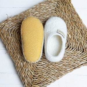 Wool slippers for children- kindergarten personal slippers- felted baby slippers- natural wool kids clogs