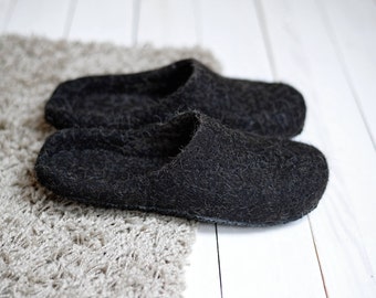 felted slippers - felted wool slippers - boiled wool slippers - slippers women - felt slippers women - house slippers