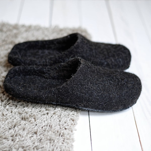 felted slippers - felted wool slippers - boiled wool slippers - slippers women - felt slippers women - house slippers