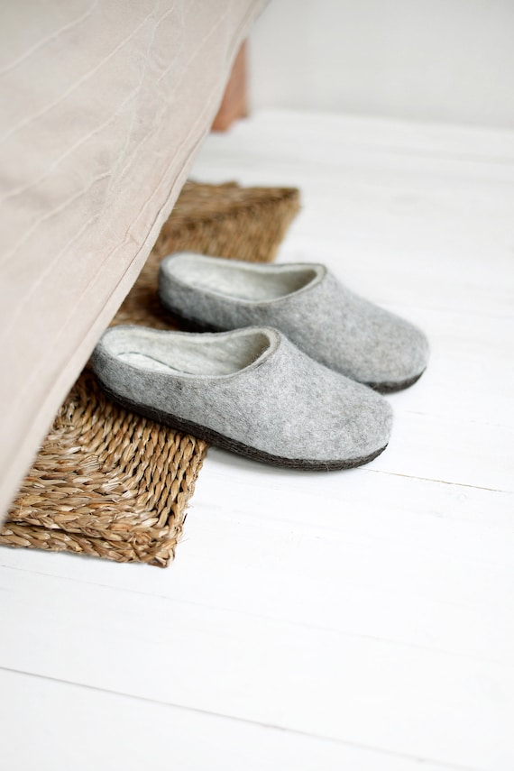Boiled Wool Eco Shoes Women Clogs Felt Rustic Hygge Etsy
