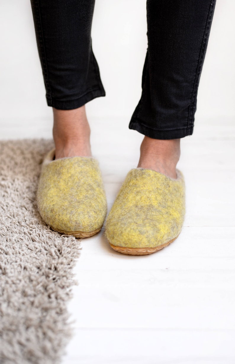 wool slippers felt slippers boiled wool slippers flat woman slippers home slippers slippers hygge clogs image 1