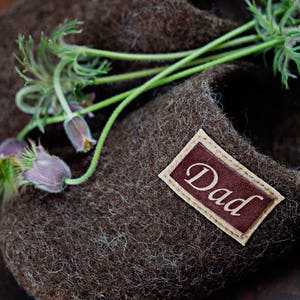 Handmade wool slippers for men personalized dad gift indoor footwear