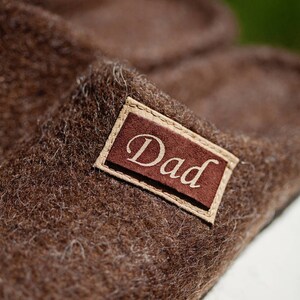 Personalized dad wool slippers for men handmade felt indoor shoes