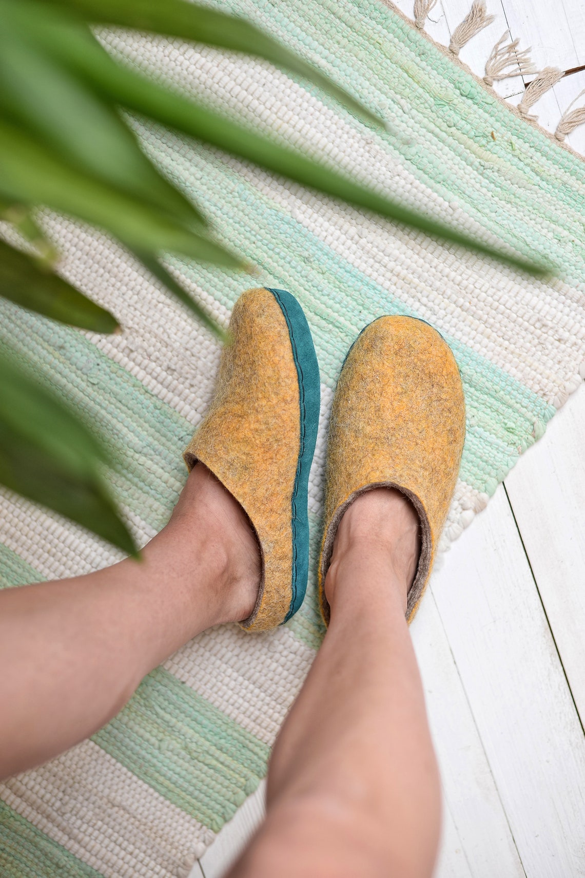 yellow earth slippers