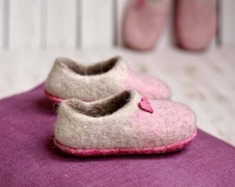 Chaussons fille laine bouillie - Chausson enfant - Vêtements enfants