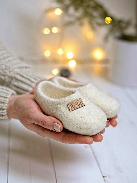 kids felt slippers- toddler baby- eco girl slippers- children slippers- kids house shoes- baby shower gift- cute slippers- personalized gift