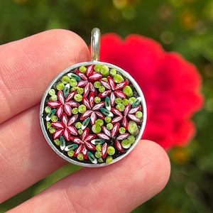 Summer Floral Mosaic Pendant