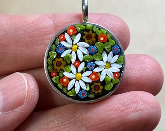 Summer Floral Mosaic Pendant