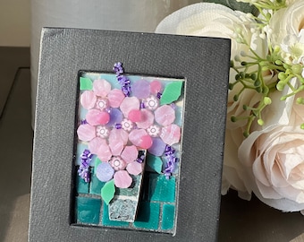Mini Floral Mosaic in Standing Frame