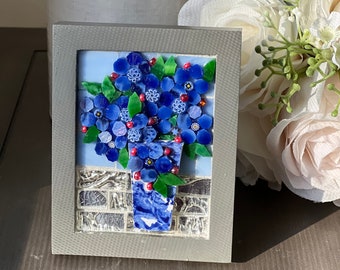 Mini Floral Mosaic in Standing Frame