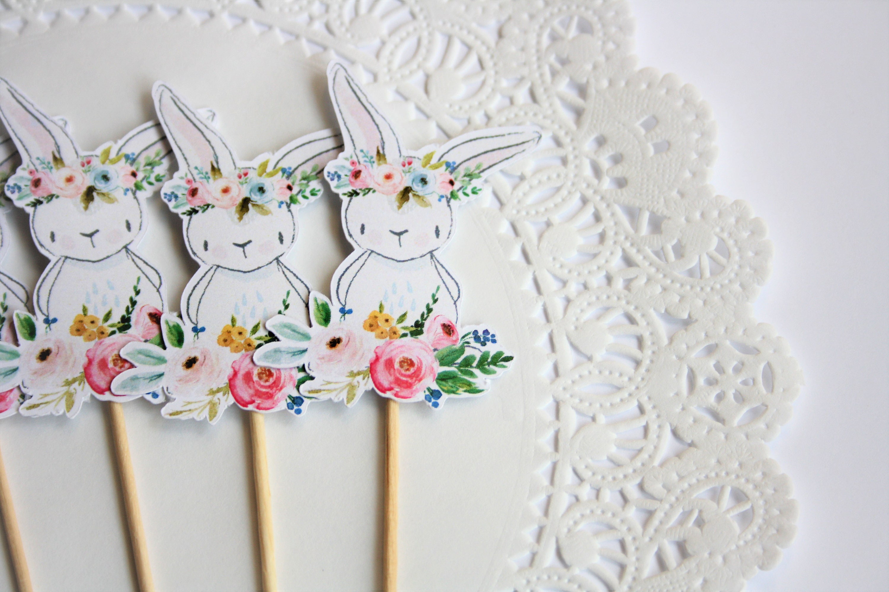 Bunny Cupcake Toppers. Bunny Theme. New Baby. First Birthday. Etsy