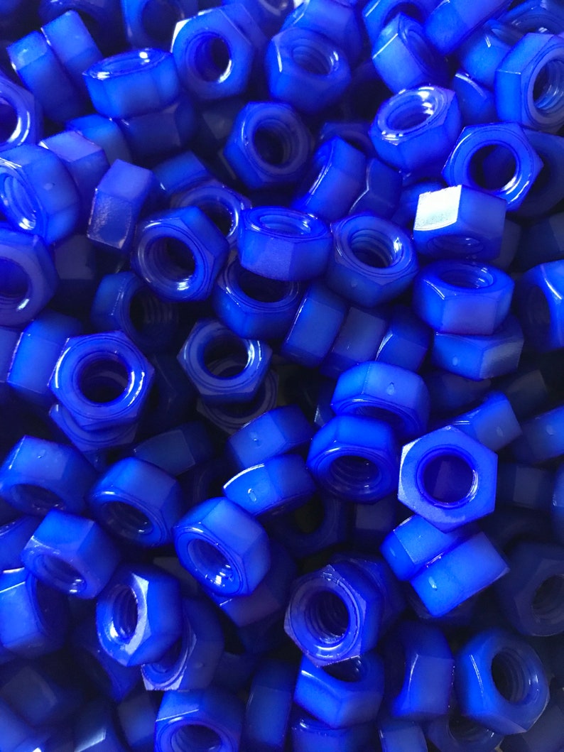 Sapphire Blue Colored Nylon Hex Nuts 5/1618 Etsy