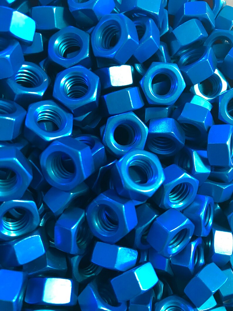 Blue Anodized Colored Aluminum Hex Nut 5/1618 Etsy