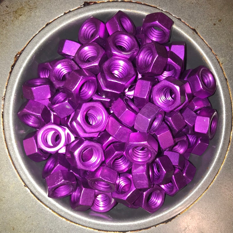 Anodized Colored Aluminum Hex Nut 5/1618 Purple Green Blue Etsy