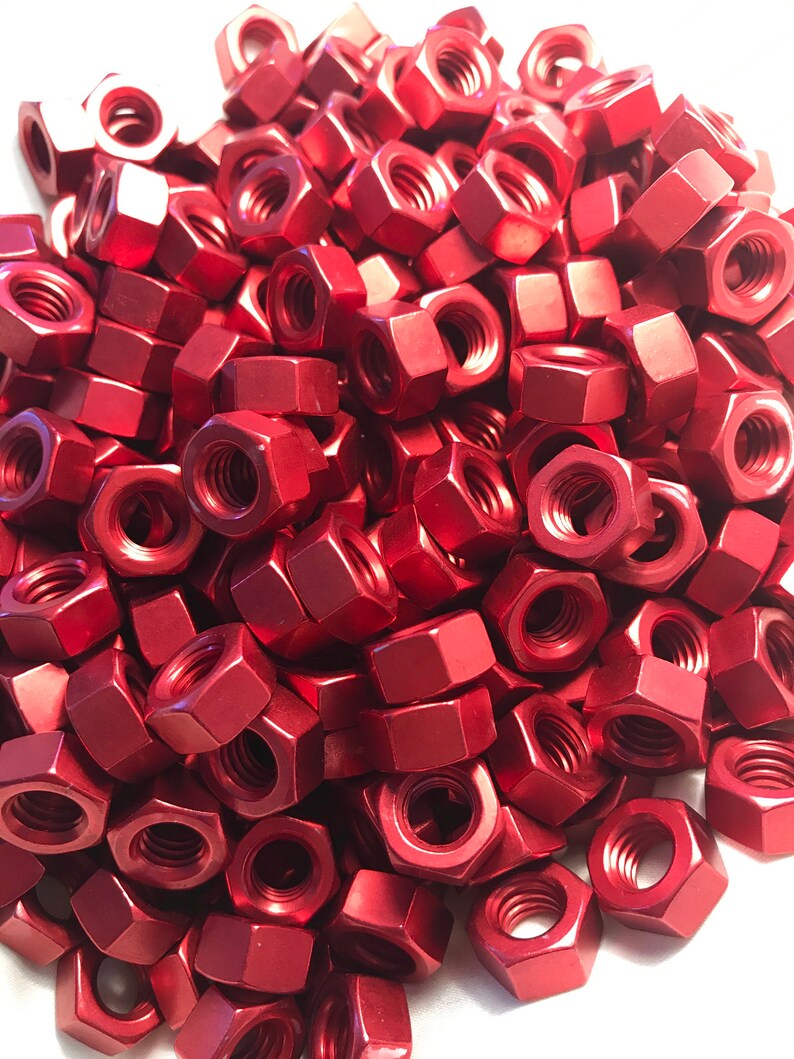 Red Anodized Colored Aluminum Hex Nut 5/1618 Etsy