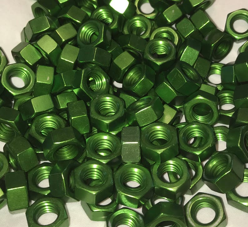 Green Anodized Colored Aluminum Hex Nut 5/1618 Etsy
