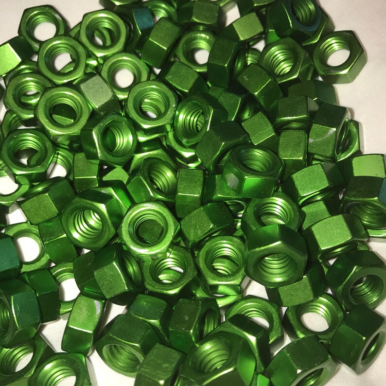 Green Anodized Colored Aluminum Hex Nut 5/1618 Etsy