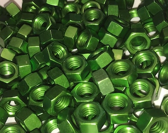 Green Anodized Colored Aluminum Hex Nut 5/16-18
